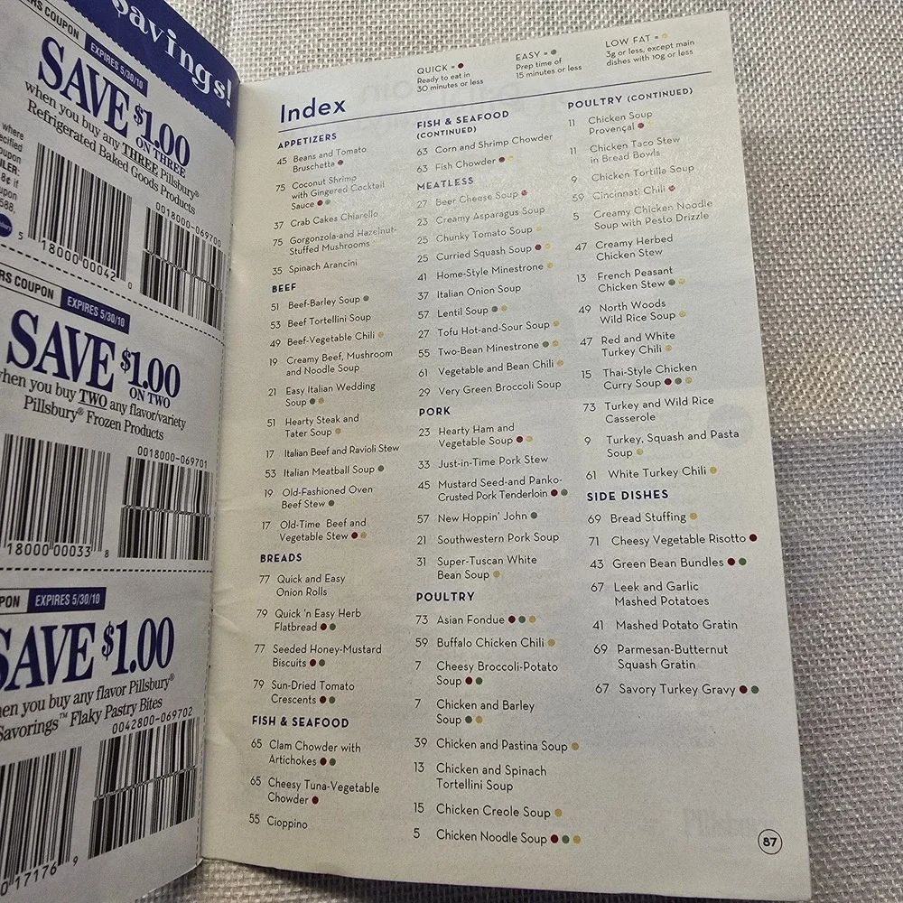 Progresso Soups & More Cookbook Pillsbury Classic #337 Michael Chiarello Recipes